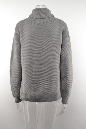 Title 4, Long Sleeved Plain Grey Knitted European And Am...