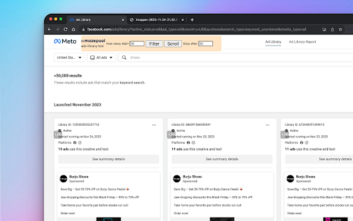 Mazepool- ads library tool for Meta™️