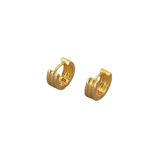 Title 7, Gold-plated Brass Simple C-Shaped Stripes Mini ...