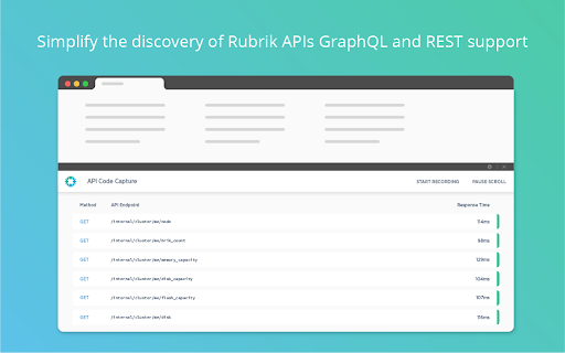 Rubrik API Code Capture