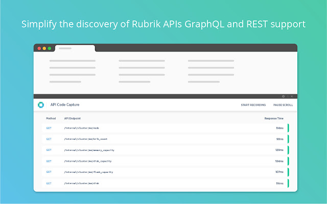 Rubrik API Code Capture logo