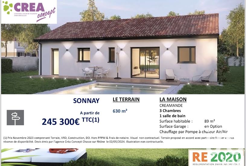  Vente Terrain à bâtir - 623m² à Sonnay (38150) 