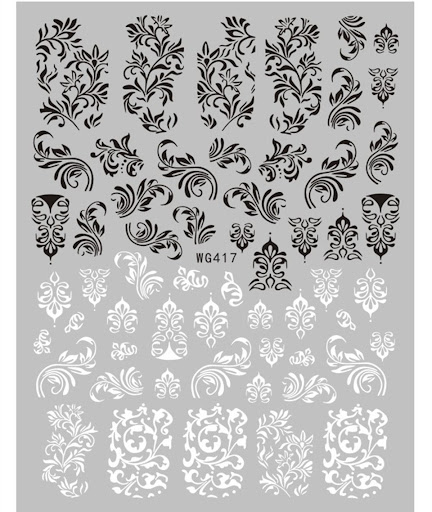 Title 2, Black and White Line Nail Sticker Export for ea...