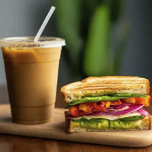 Bombay Cheese Sandwich (Jumbo ) + Cold Coffee.