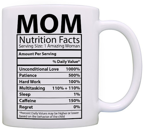 Title 11, Mothers Day Nutrition Label Mug Ceramic Coffee...