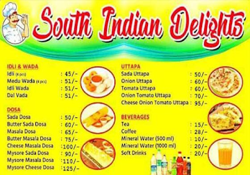 South Indian Delights menu 