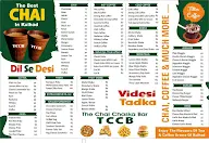 The Chai chaska bar and cafe menu 1