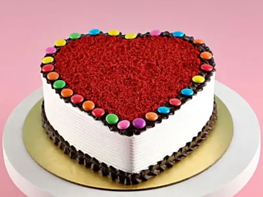 Red Velvet Heart Black Forest Cake