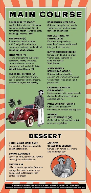 Monkey Bar menu 