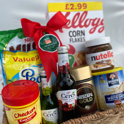 'Treats & Non-Alcoholic Wine' gift arrangement from Gift Box Lagos offer