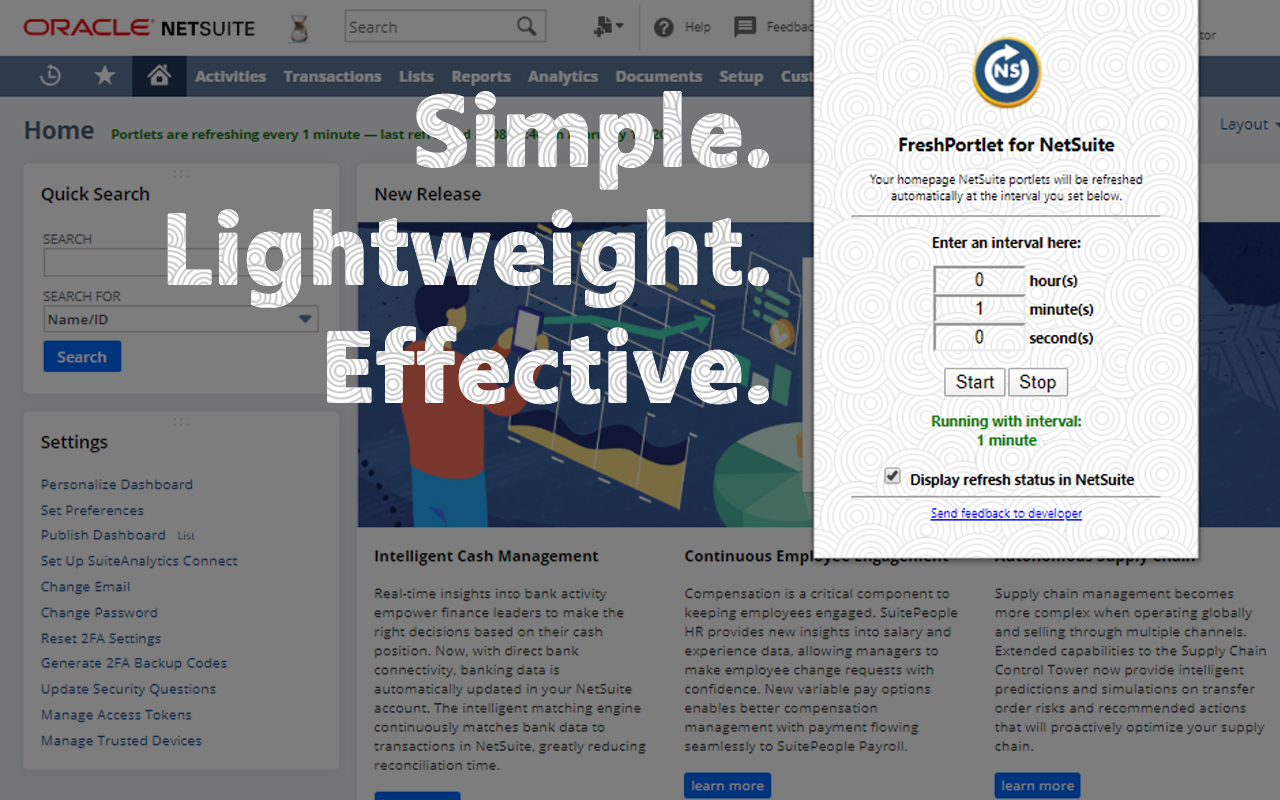 FreshPortlet — NetSuite Portlet Refresher Preview image 0