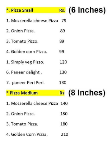 Niks Street Cafe menu 