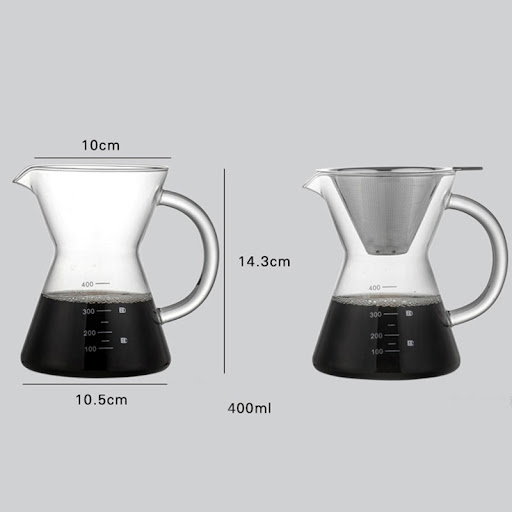 Title 2, 400ml Glass Hand Coffee Maker for brewing delic...