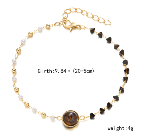 Title 1, Womens Pearl Bead Crystal Chain Bracelet, a sp...