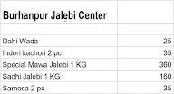Burhanpur Jalebi Center menu 1