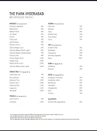 Verandah - The Park menu 1