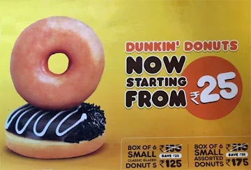 Dunkin' menu 