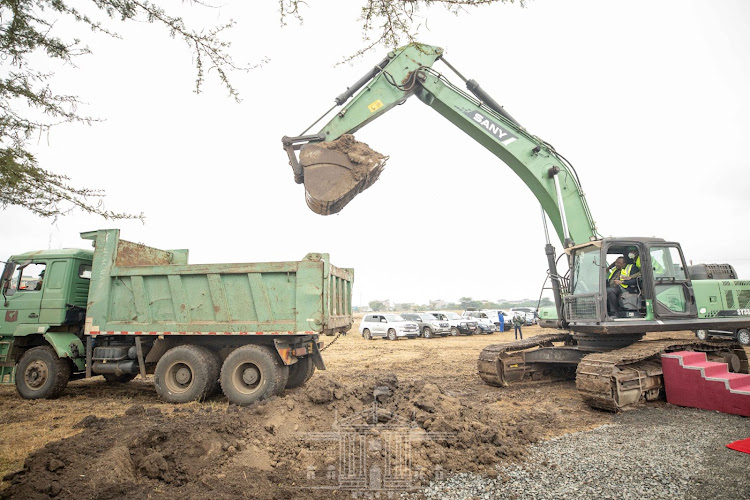 President Uhuru Kenyatta during the groundbreaking of the WHO regional logistics hub at the Kenyatta University Teaching, Referral and Research Hospital on Saturday/PSCU