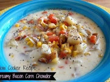 Creamy Bacon Corn Chowder - Slow Cooker