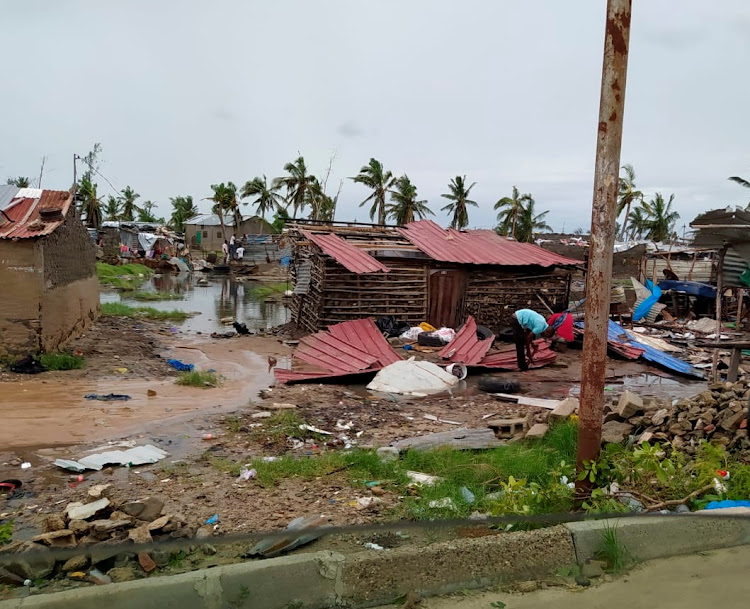 View of the damage after tropical storm Eloise hit Beira, Mozambique, on January 23 2021. Although Tropical storm Guambe is unlikely that Guambe would hit SA., the weather service it is strengthening in the southern half of the Mozambique Channel.