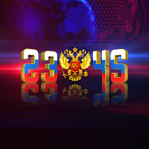 Russian Flag Digital Clock LWP