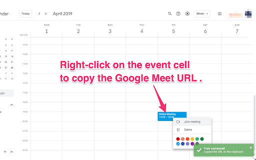 Meeting URL Extractor on Calendar