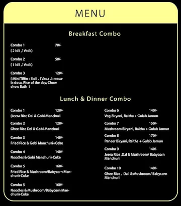 Southies Delight menu 