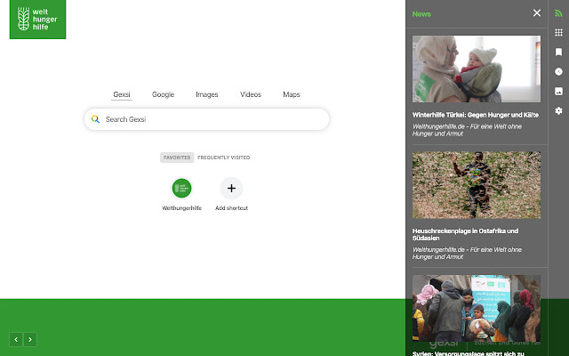 Welthungerhilfe New Tab chrome extension