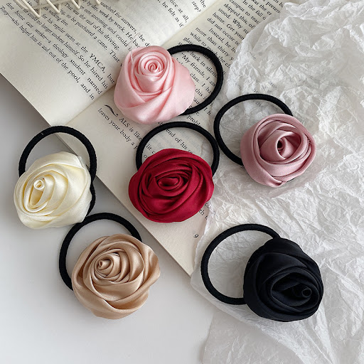 Title 1, Rose flower hairband with rubber band, a stylis...