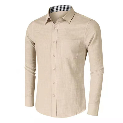 Title 3, Mens Plaid Linen Shirt Long Sleeve Clothes off...