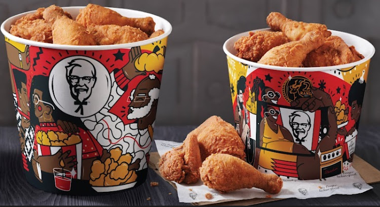 KFC's new limited-edition buckets are embellished with fun family portraits by Karabo Poppy.