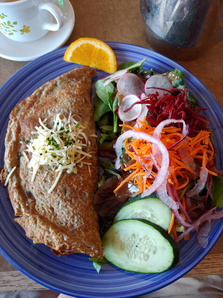 Breakfast crepe with salad. Quite filling and tasty