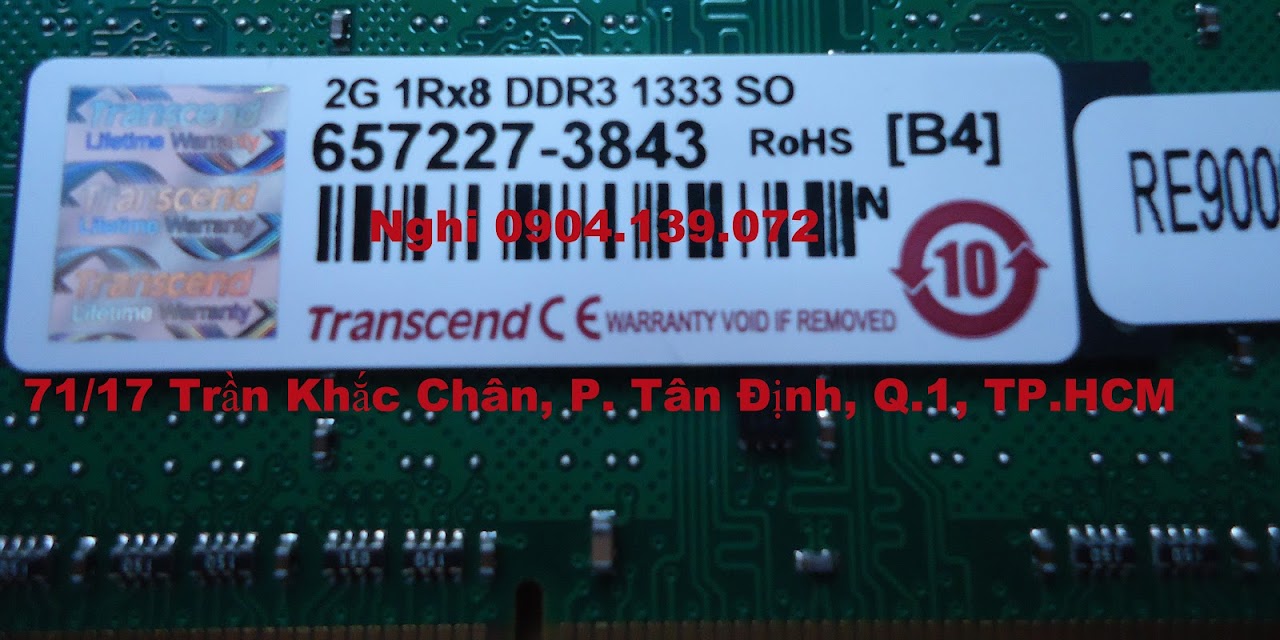 Ram DDR3, 2GB hàng tháo máy giá SV - 4