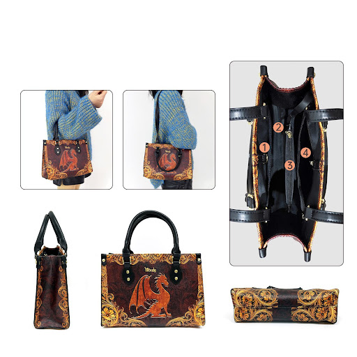 Title 4, Womens PU Leather Handbag Travel Shopping Bag....