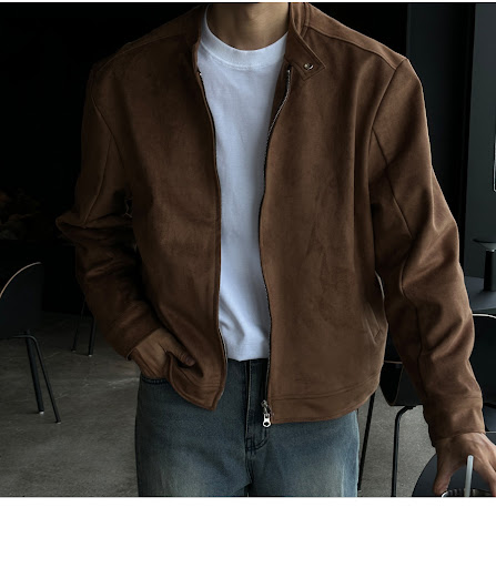 Title 8, Brown Maillard Stand-up Collar Jacket. Experien...