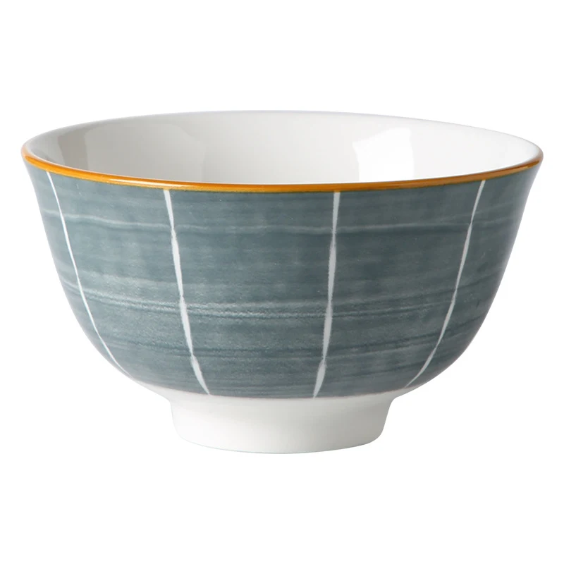 Nordic Style onderglazuur keramiek rijstkom 4.5 inch, ideaal voor kleine porties, stijlvol en functioneel ontwerp.