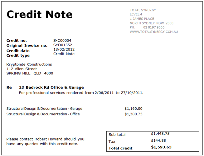 credit note