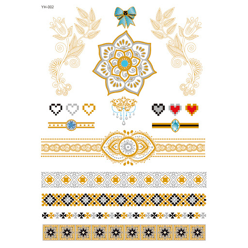 Title 32, Metal Hot Stamping Waterproof Tattoo Sticker Me...