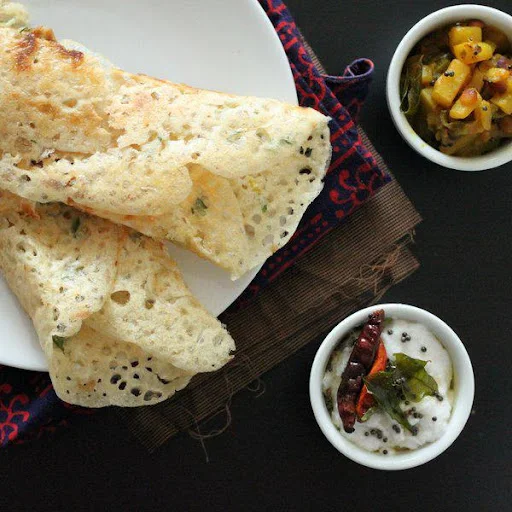 Thengai Rava Masala Dosai+Sambar, Chutney, Coconut Chutney&Gunpowder