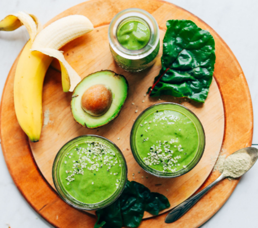 Apple, banana, spinach smoothie