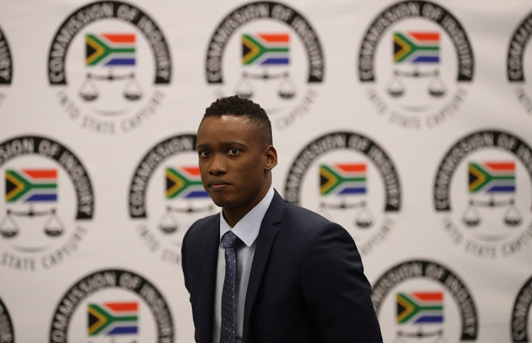 Duduzane Zuma, the son of former South African President Jacob Zuma, looks on before the start of the commission of inquiry probing state capture in Johannesburg. Picture: REUTERS/Siphiwe Sibeko