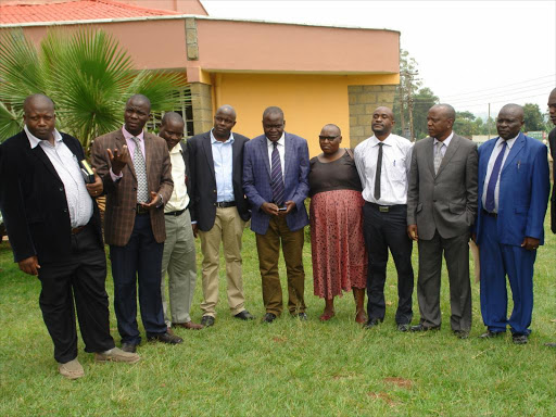 WE'LL SUE HIM: Vihiga MCAs at the county assembly on Thursday. Last month, senator George Khaniri said the MCAs received a Sh300,000 bribe each to vote against a report. Photo/Joseph Jamenya