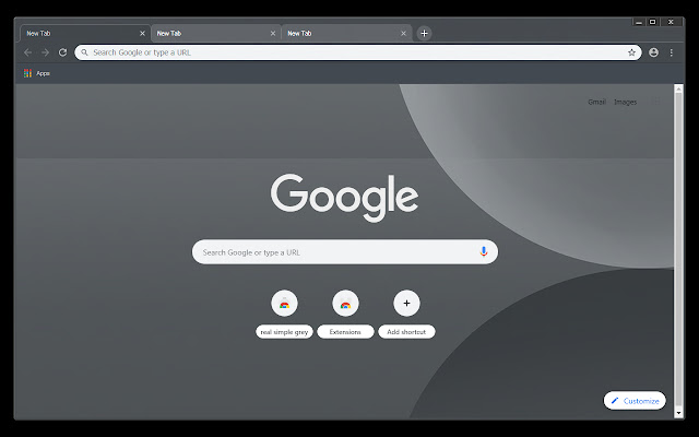 Real simple gray chrome extension