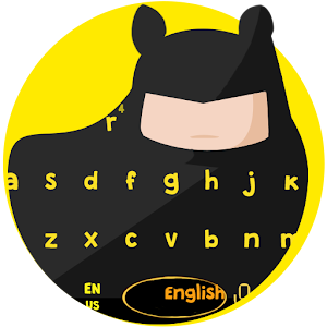 Black Cute Bat Knight Cartoon Keyboard Theme  Icon