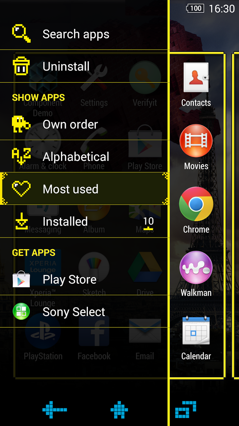 XPERIA™ Pixels Theme Screen 1
