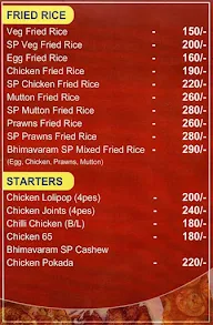 Bimavaram Vari Godavari Ruchulu menu 1