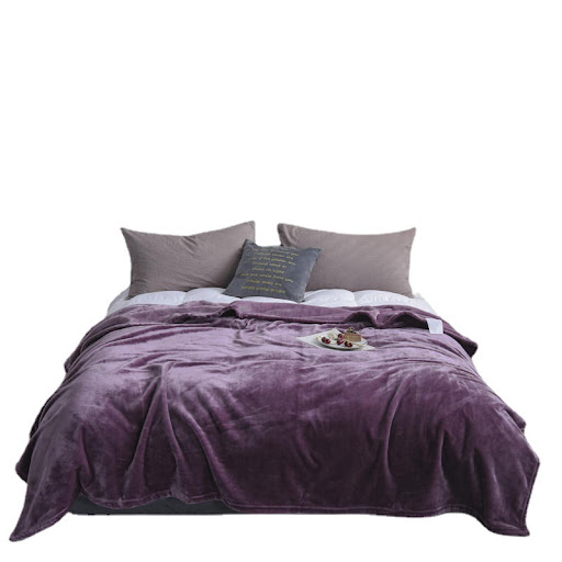 Title 5, Light Luxury Solid Color Flannel Shan Blanket, ...