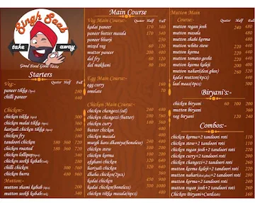 Singh Saab Take Away menu 