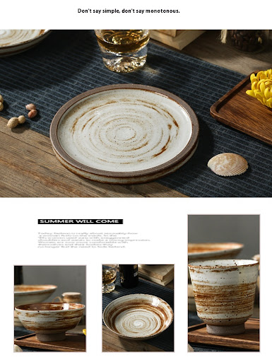 Title 7, Handmade glazed ceramic tableware rice bowl pla...
