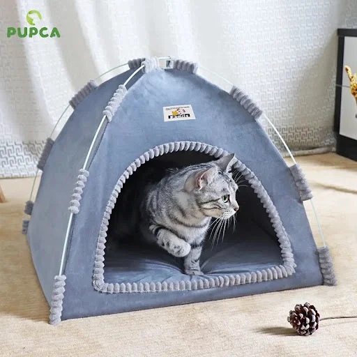 PUPCA Pet Cat Tent Cave Hut Cat Sleep House For Kitten Puppy Playpen Cage Basket Cat Nesk Kennel Small Dog House Bed Chi
